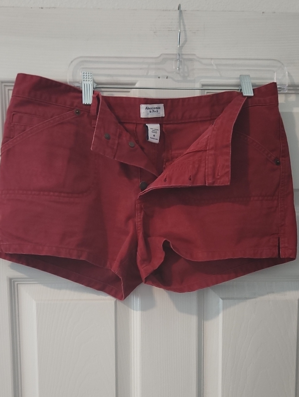 Abercrombie & Fitch Deep Red Women's Cotton Shorts